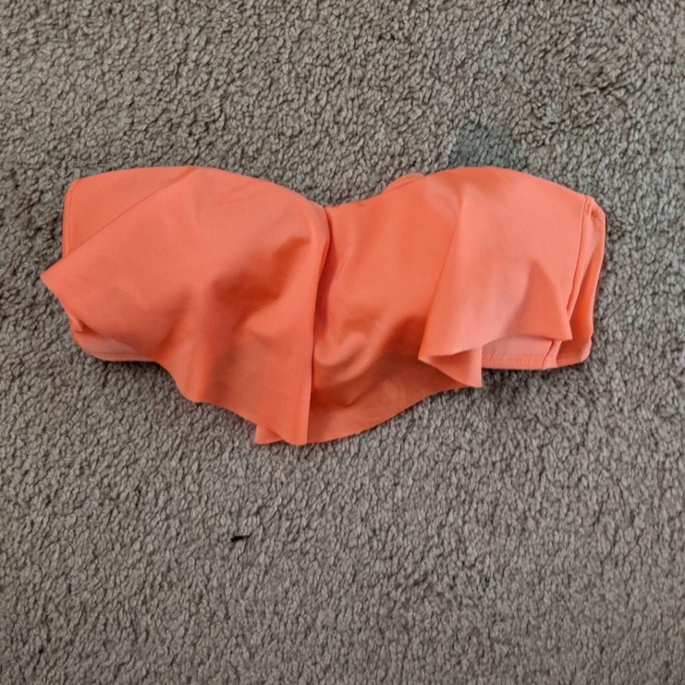 Orange Strapless Swimsuit Top